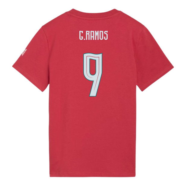 2026-2027 Portugal FtblCulture Tee (Red) - Kids (G.Ramos 9)-SoccerKits Hub | Buy Soccer Jerseys Online